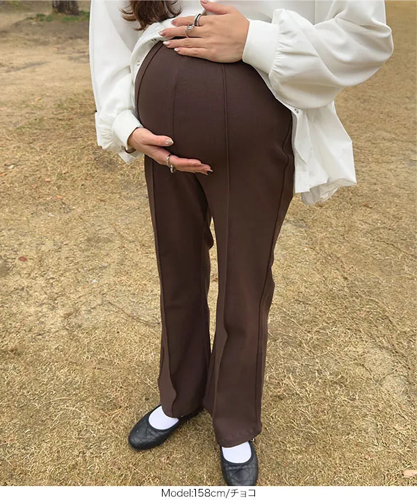 [ mamaレタス ]のびのびストレッチセンターラインマタニティパンツ [M2833]