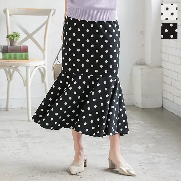 ドット柄マーメイドスカート [M2863] - レディースファッション通販