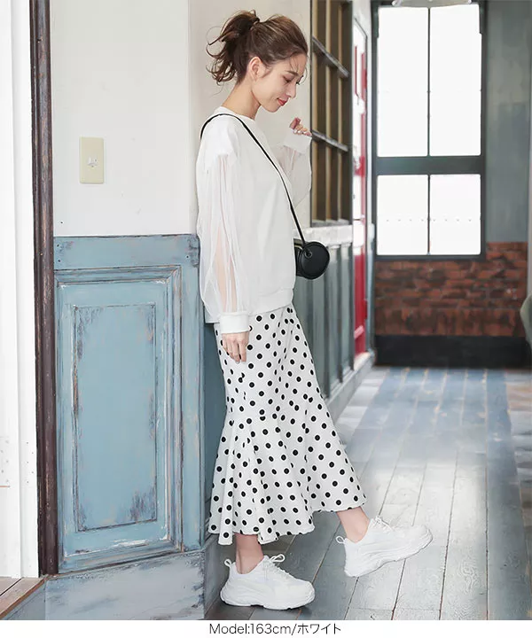 ドット柄マーメイドスカート [M2863] - レディースファッション通販