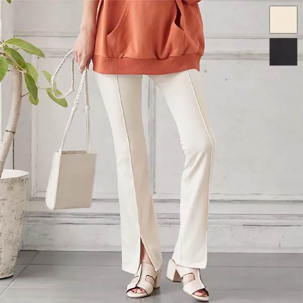 フロントスリットフレアパンツ [M2869] - レディース