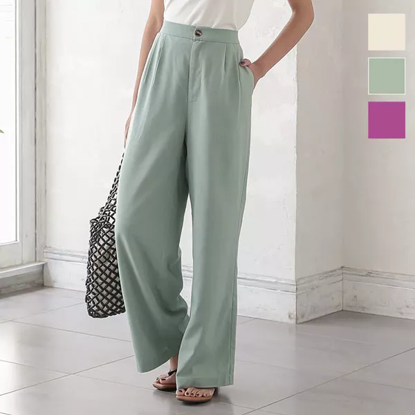 リネンタッチストレートパンツ [M2893] - レディースファッション通販