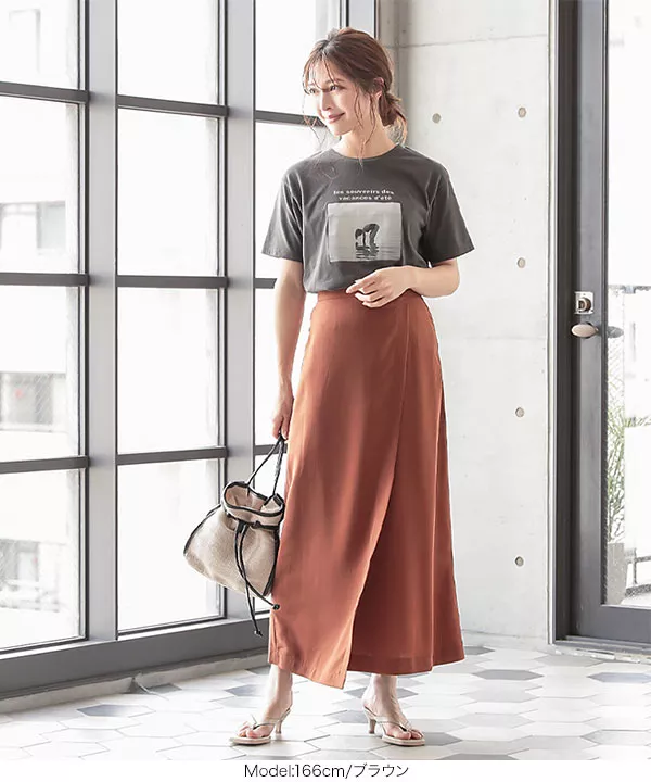 【レア】stina♡ロング巻きスカート stina / black ribbon wrap skirt / off white