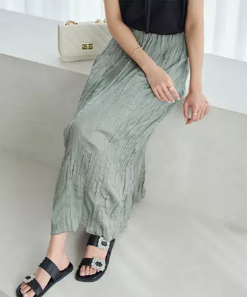 ワッシャ―サテンスカート [M2979]