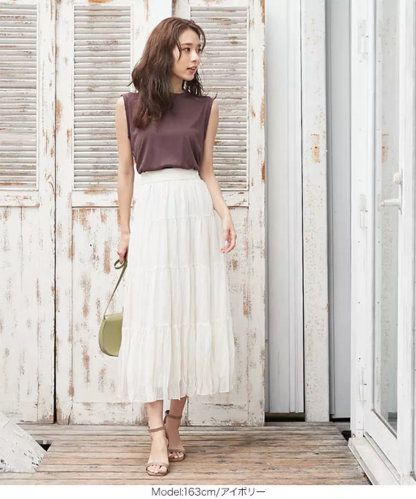 ワッシャーティアードスカート [M3011] - レディースファッション通販  