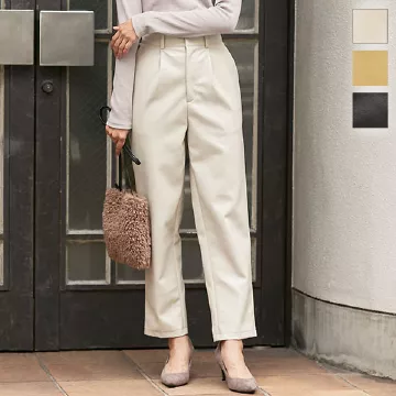 レザータッチテーパードパンツ [M3016]