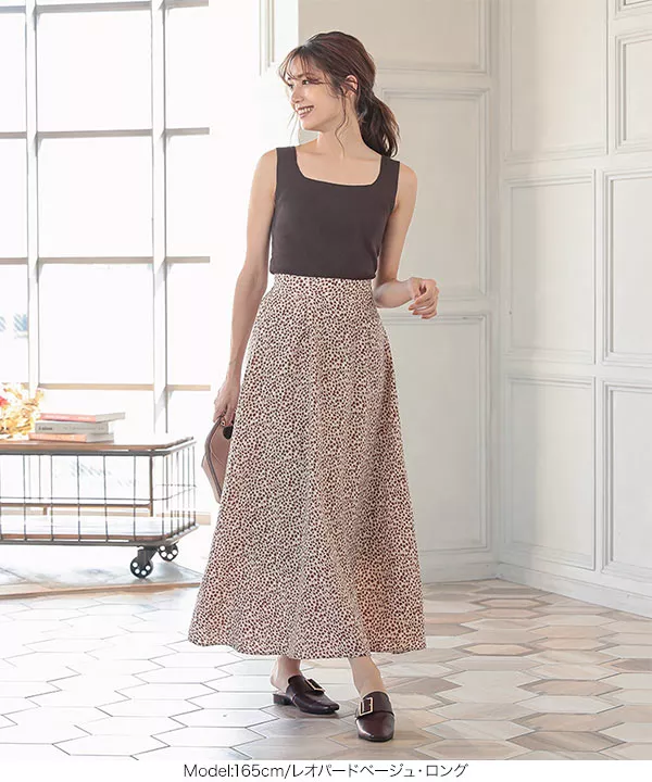 OBLI ベージュ ハート柄 フレアスカート COEL（コエル）の「ハート柄フレアスカート（スカート）」 - WEAR