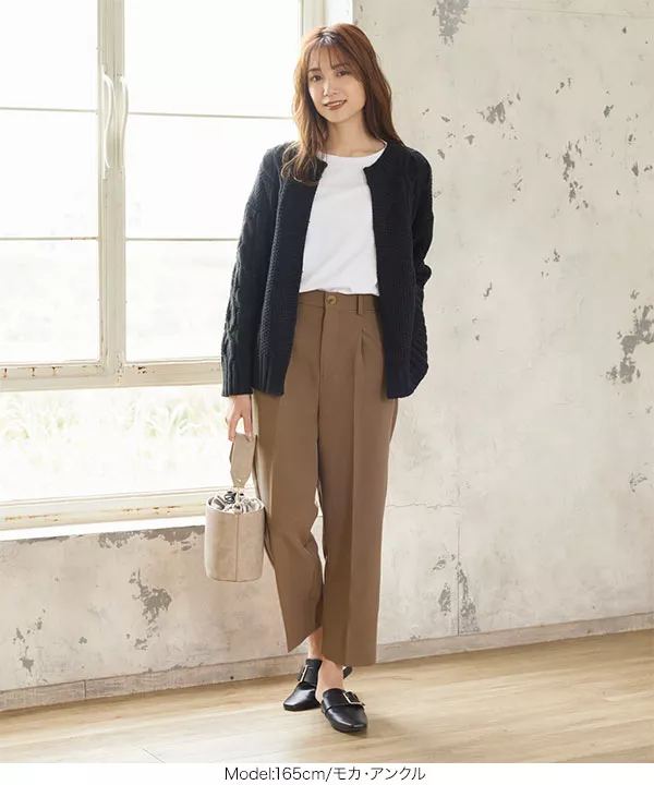 ハイウエストストレートタックパンツ [M3060]