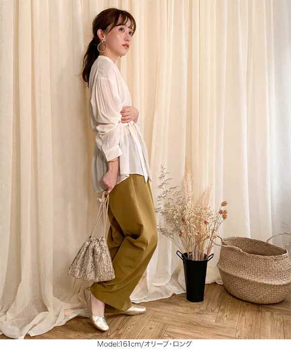 ハイウエストストレートタックパンツ [M3060] - レディース