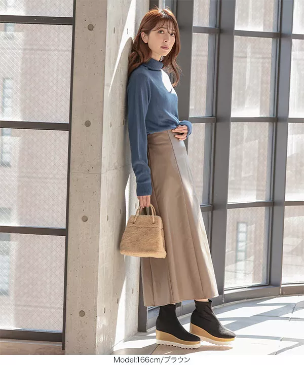 フェイクレザースカート [M3074] - レディースファッション通販 神戸