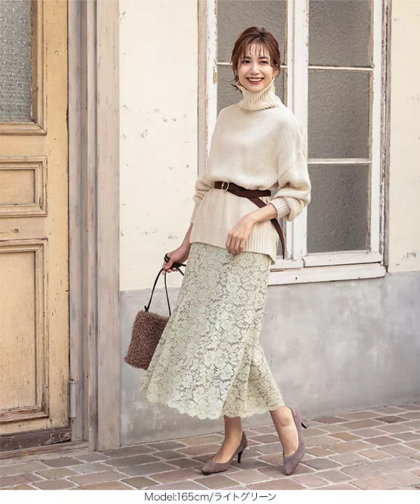 レースマーメイドスカート [M3083] - レディースファッション通販 神戸