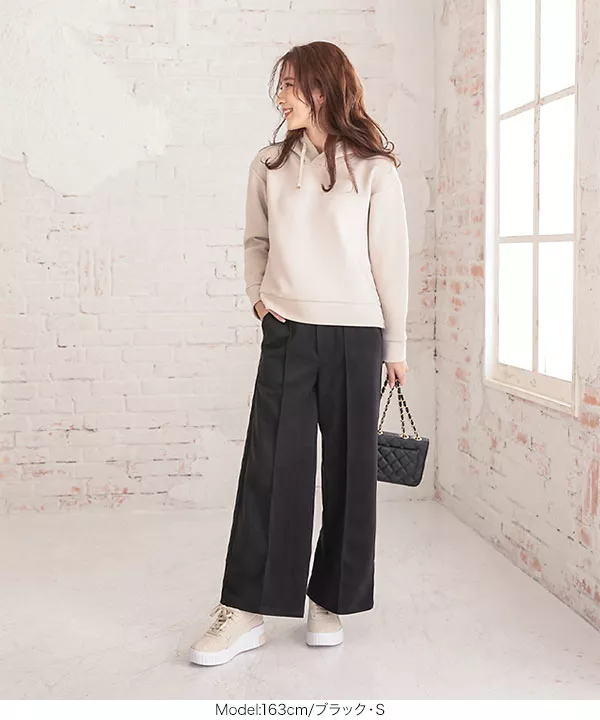 ピンタックワイドパンツ [M3084]