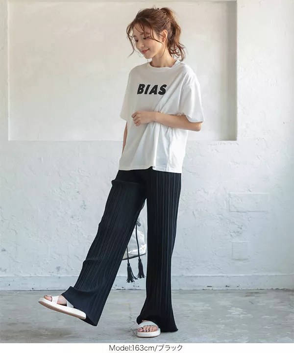 カットできるプリーツワイドパンツ [M3091]