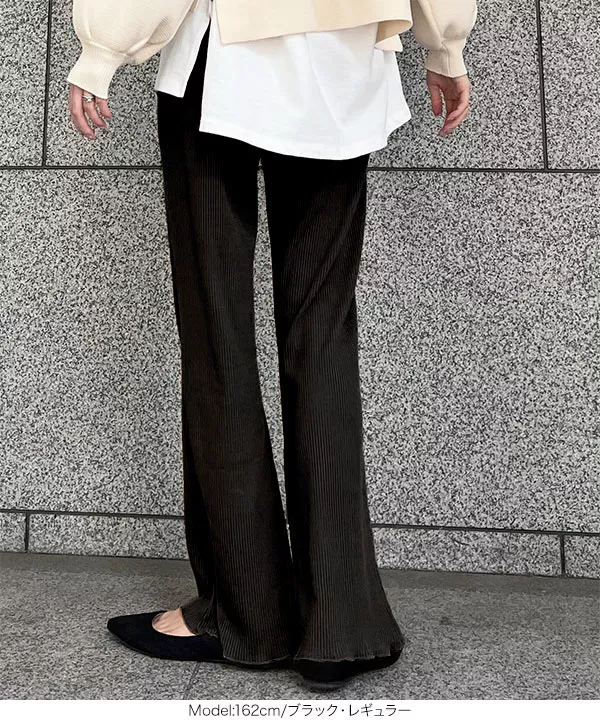 裾メローイージーリブパンツ [M365H]