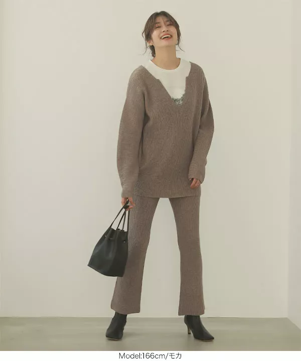 フレアニットパンツ [M3140] - レディースファッション通販 神戸レタス