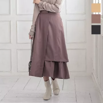 アシンメトリーラッフルフレアスカート [M3151]
