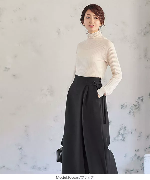 サイドベルトワイドパンツ [M3205] - レディースファッション通販 神戸