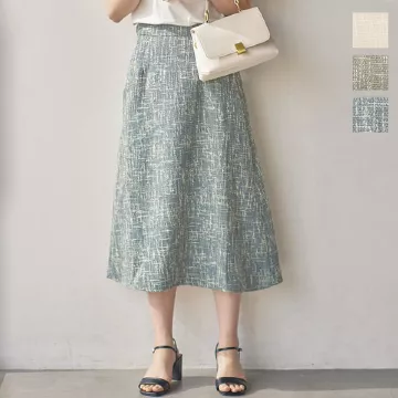 サマーツイードセミフレアスカート [M3270] - レディースファッション