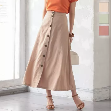 ウッドボタンスカート [M3272]