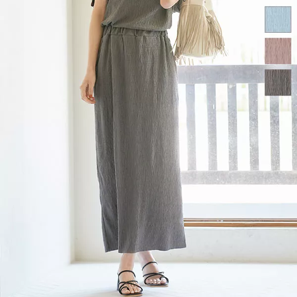 プリーツ加工切りっぱなしスカート [M3278] - レディース