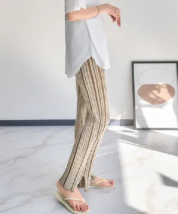 ランダムリブ編みニットパンツ [M3327] - レディースファッション通販