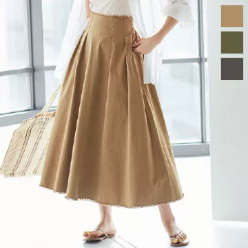 切りっぱなしストーンウォッシュスカート [M3343]