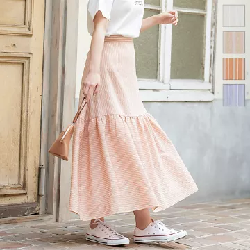 シアストライプティアードスカート [M3355]