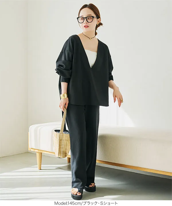 田中亜希子さんコラボ ] 選べるサイズ ジャージーワイドパンツ[M3363