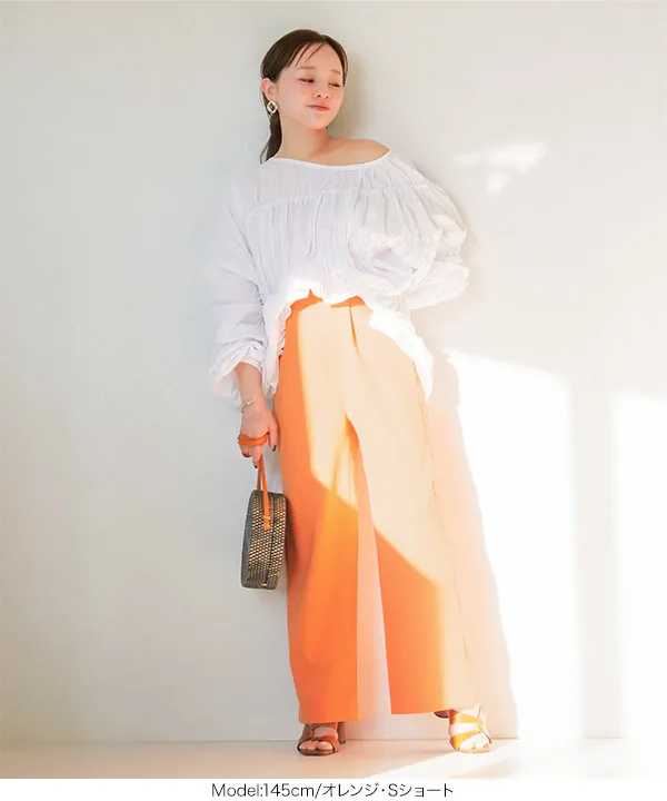 [ 田中亜希子さんコラボ ] 選べるサイズ ジャージーワイドパンツ[M3363]