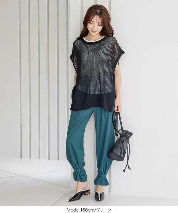 裾ベルト2wayパラシュートパンツ [M3381] - レディース