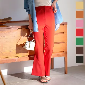 フレアシルエットカラースラックスパンツ [M3383]