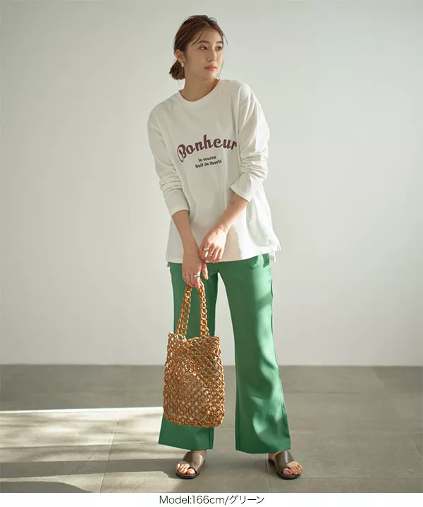 フレアシルエットカラースラックスパンツ [M3383]