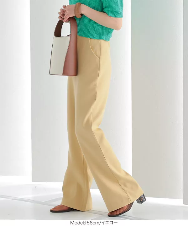 フレアシルエットカラースラックスパンツ [M3383]