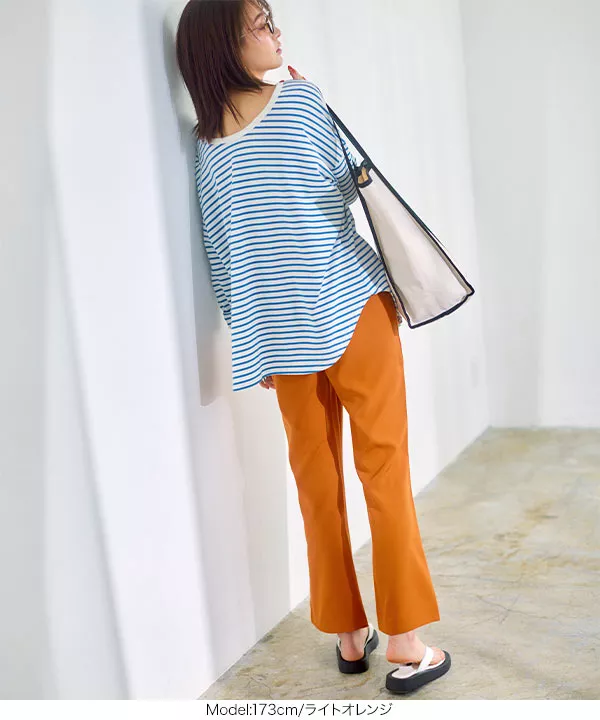 フレアシルエットカラースラックスパンツ [M3383]