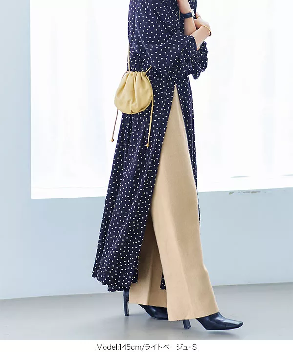 田中亜希子さんコラボ ]バックスリットニットパンツ [M3429