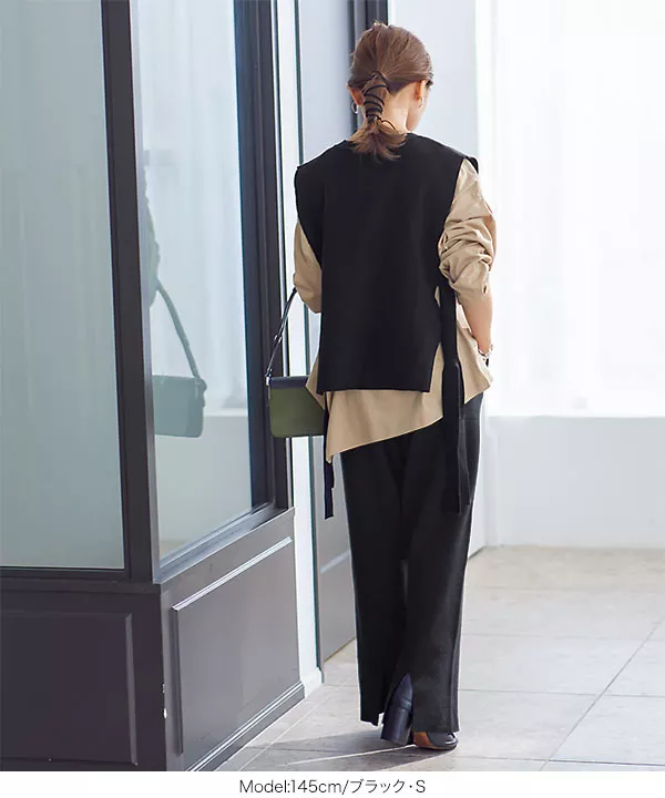 [ 田中亜希子さんコラボ ]バックスリットニットパンツ [M3429]
