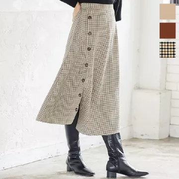 サイドボタンスリットスカート [M3432]