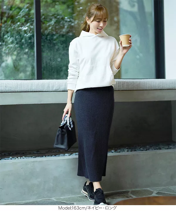 岡部あゆみさんコラボ ]選べる2丈リブニットスカート [M3439