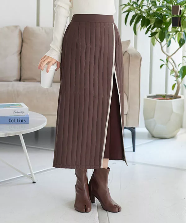 【まとめ品】スカート4851と8014 配色キルティングスカート[M3484] - レディースファッション通販