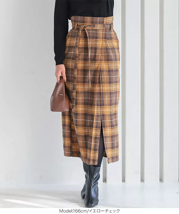 ペンシルチェックスカート [M3496] | ボトムス全品送料無料！1/23(金