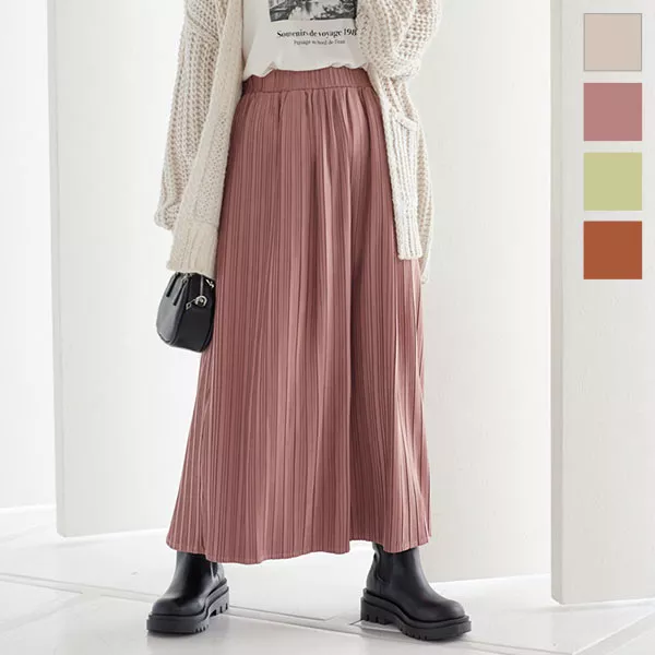 ピーチスキンプリーツスカート [M3520] - レディースファッション通販