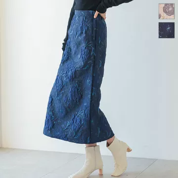 フラワージャガードタイトスカート [M3534] | ボトムス全品送料無料！9/25(金)18:00〜9/28(月)朝11:59まで