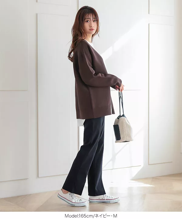 裏微起毛ゆるっとスリットレギンスパンツ [M3540]