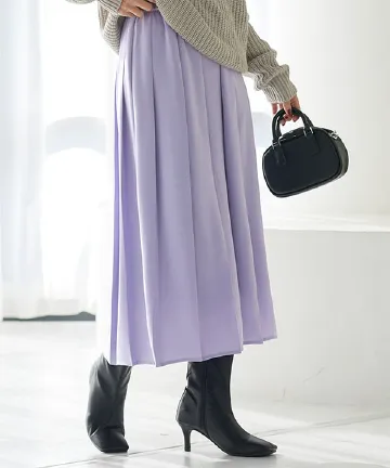 ワイドプリーツスカート [M3546]
