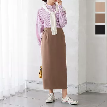 サイドベルト付きストレートスカート [M3578]