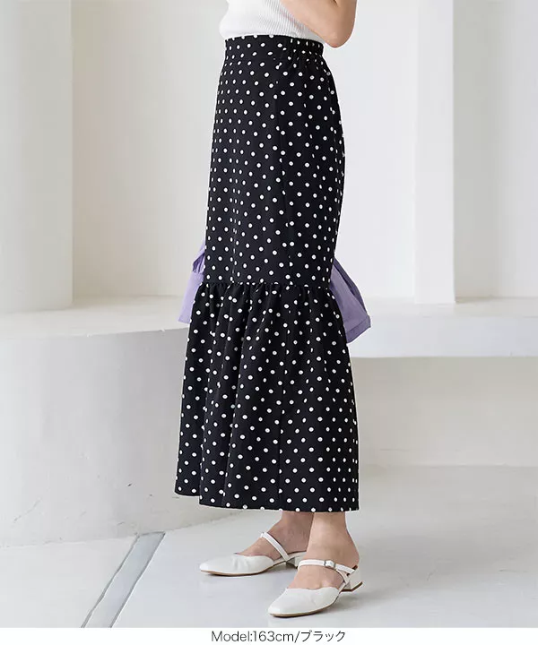 ティアード切り替えドットスカート [M3617] - レディースファッション