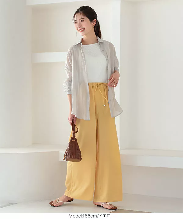 ドロストリラックスイージーワイドパンツ [M3628] - レディース