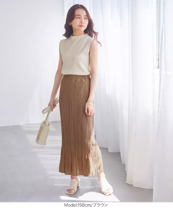 水越みさとさんコラボ ]ランダムプリーツマーメイドスカート [M3629