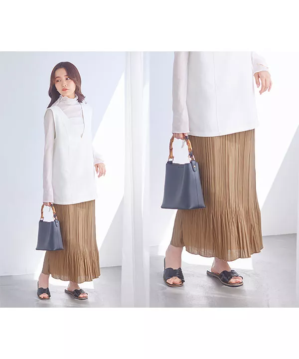 水越みさとさんコラボ ]ランダムプリーツマーメイドスカート [M3629