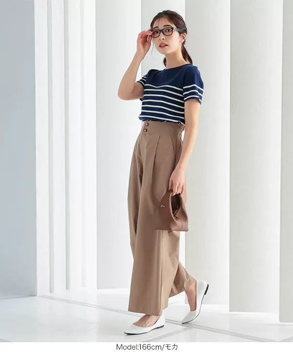 デザインボタンワイドパンツ [M3638]