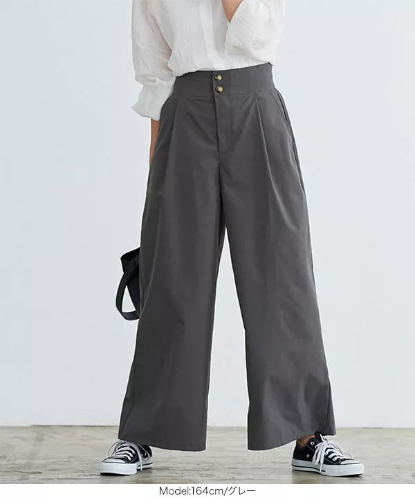 デザインボタンワイドパンツ [M3638]